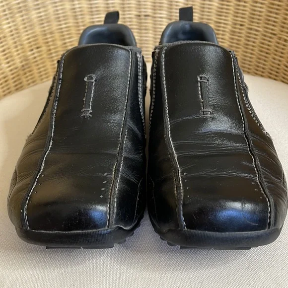 Sketchers Black Leather & Gray Suede Slip On Driving Shoes Size 9 - Picture 7 of 16